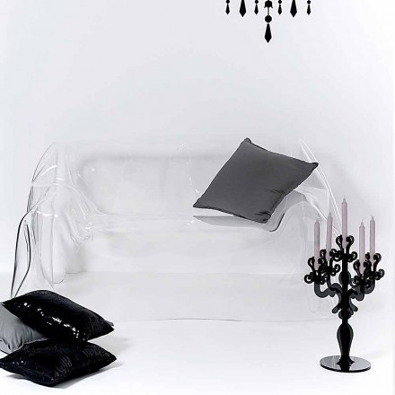 Divano design moderno in plexiglass trasparente Jolly, made in Italy Viadurini