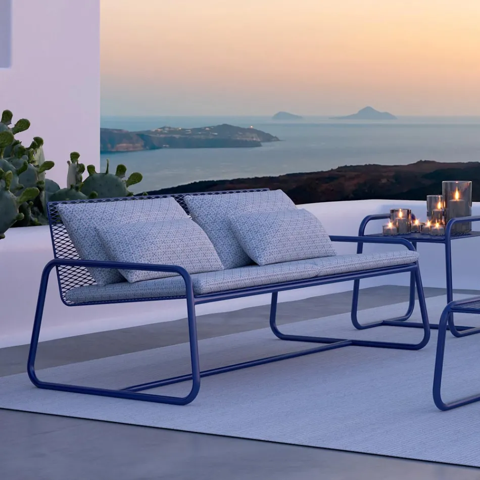 Divano in Metallo per il Giardino Moderno Alta Qualità Made in Italy - Karol Viadurini