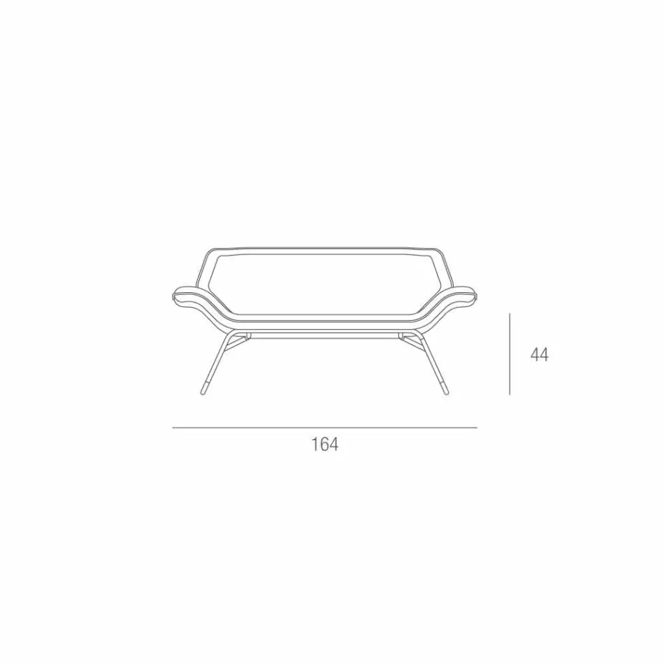 Divano in similpelle da attesa di design made in Italy Cesare Viadurini