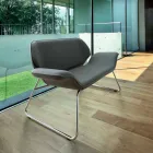 Divano in similpelle da attesa di design made in Italy Cesare Viadurini