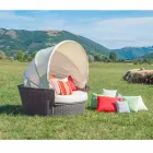 Divano isola relax da giardino con intreccio fatto a mano Hector, design moderno Viadurini