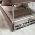 Divano Letto a Castello Moderno in Tessuto Marrone Realizzato in Italia - Pont Viadurini