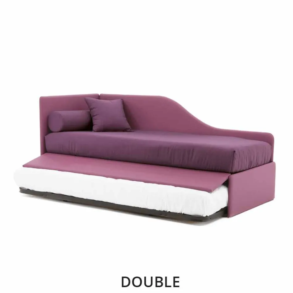 Divano Letto di Design in Similpelle Sfoderabile Made in Italy - Rallo Viadurini