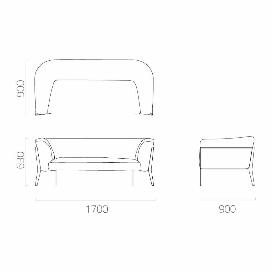 Divano Moderno da Esterno o Interno Sfoderabile Design Made in Italy - Carminio Viadurini