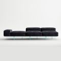 Divano Modulare Moderno con Base in Vetro di Design Made in Italy - Saphir