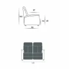 Divano relax elettrico 2posti,2 sedute elettriche Gelso,design moderno Viadurini