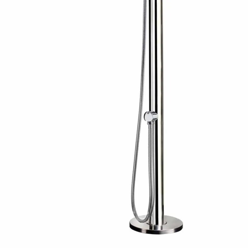 Doccia da Esterno in Acciaio Inox Cromato con Doccetta Made in Italy - Modeo Viadurini