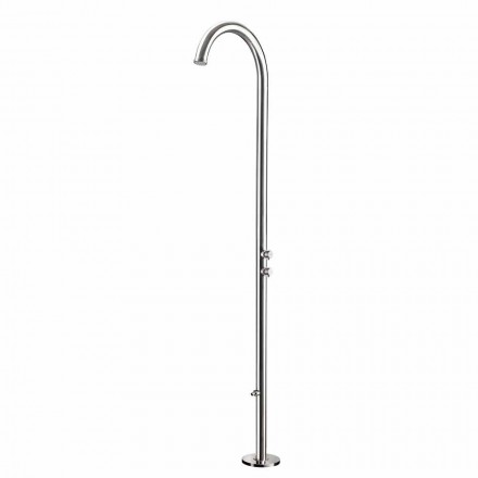 Doccia da Giardino Cromata in Acciaio Inox con Lavapiedi Made in Italy - Marlen Viadurini