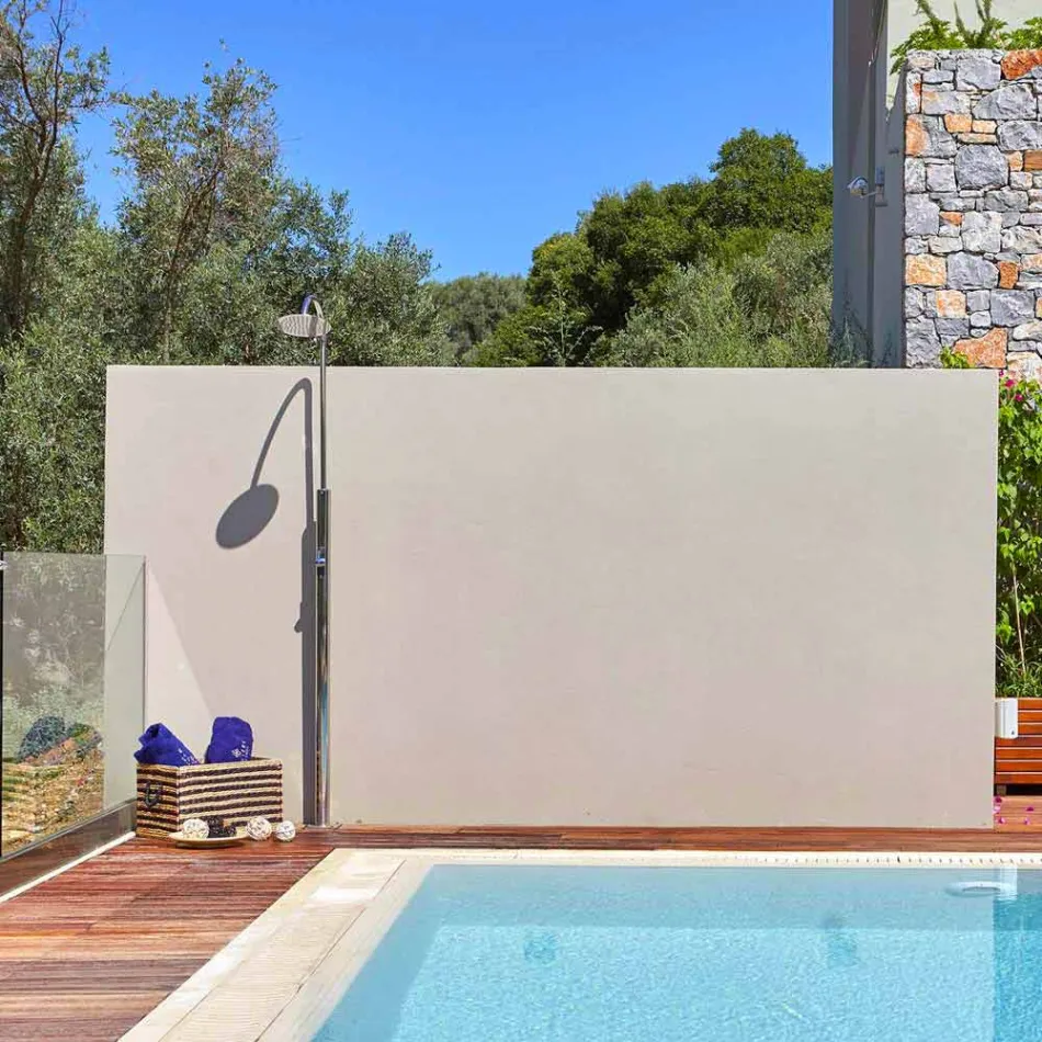 Doccia da Giardino in Acciaio con Rubinetto Temporizzato Made in Italy - Norton Viadurini