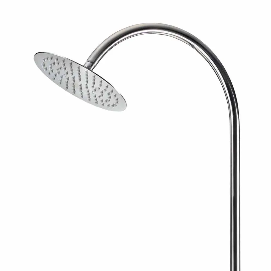 Doccia da Giardino in Acciaio Inox con Soffione Rotondo Made in Italy - Norton Viadurini
