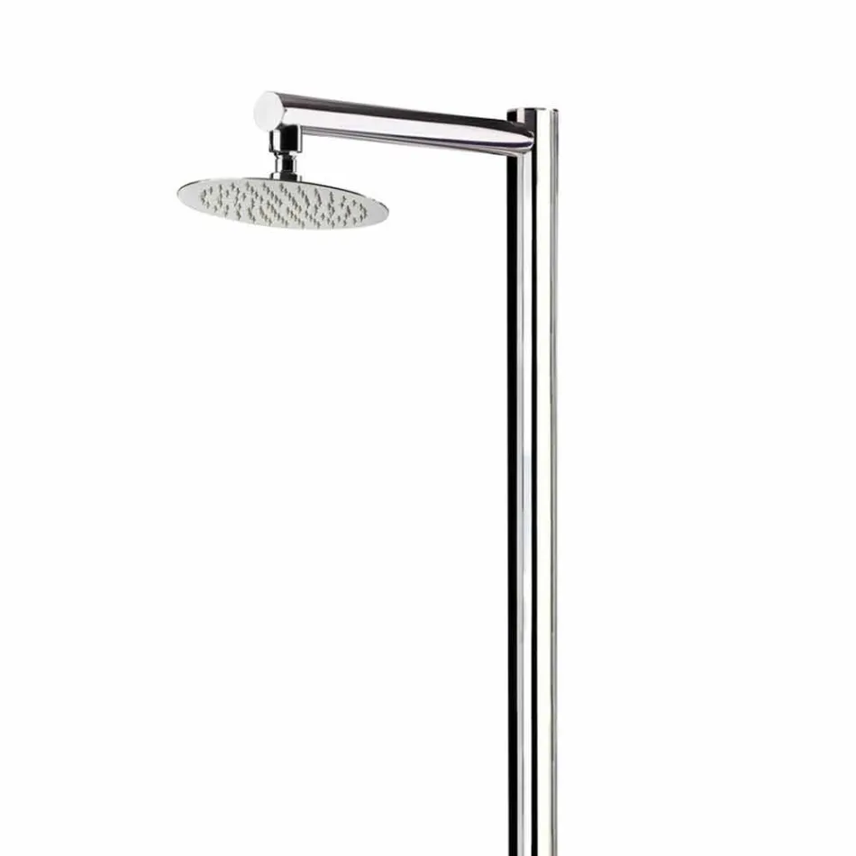 Doccia Esterna in Acciaio Inox Cromato con Miscelatore Made in Italy - Modeo Viadurini