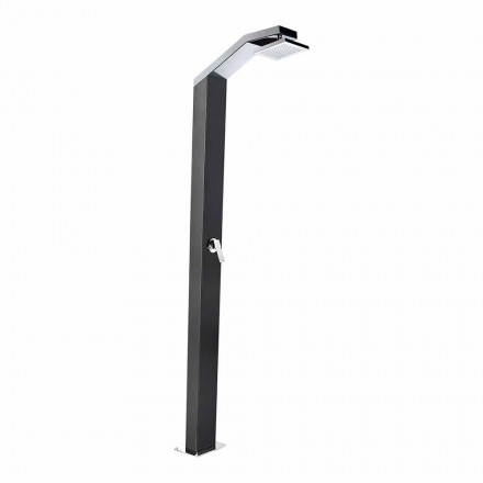 Doccia Solare da Giardino in Acciaio Inox Verniciato Nero Made in Italy - Werner Viadurini