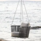 Dondolo da Giardino in Acciaio con Corde e Cuscini Inclusi Made in Italy – Bronn Viadurini