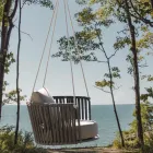 Dondolo da Giardino in Acciaio con Corde e Cuscini Inclusi Made in Italy – Bronn Viadurini