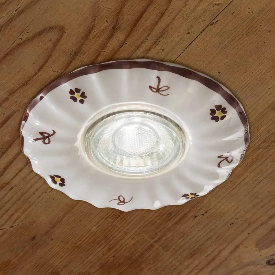 Faretto da incasso tondo in ceramica decorato Ferroluce Pescara Viadurini