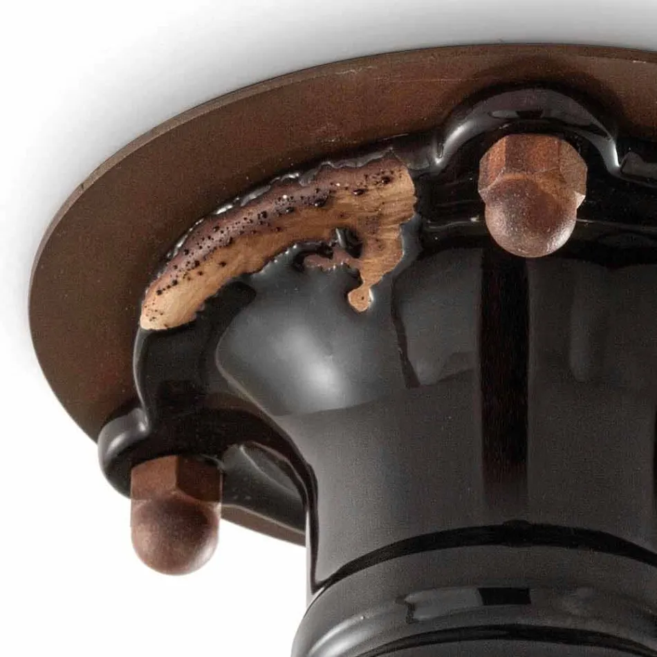 Faretto da soffitto design retrò in ceramica e metallo Cloe Ferroluce Viadurini