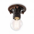 Faretto da soffitto design retrò in ceramica e metallo Cloe Ferroluce