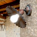 Faretto plafoniera in ottone anticato Civetta