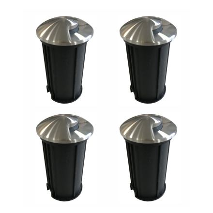 Faretto Rotondo a Led 2W per Esterno in Acciaio Inox, 4 Pezzi - Mayor Viadurini