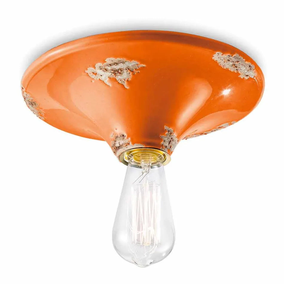 Faretto vintage da soffitto artigianale in ceramica Erica Ferroluce Viadurini
