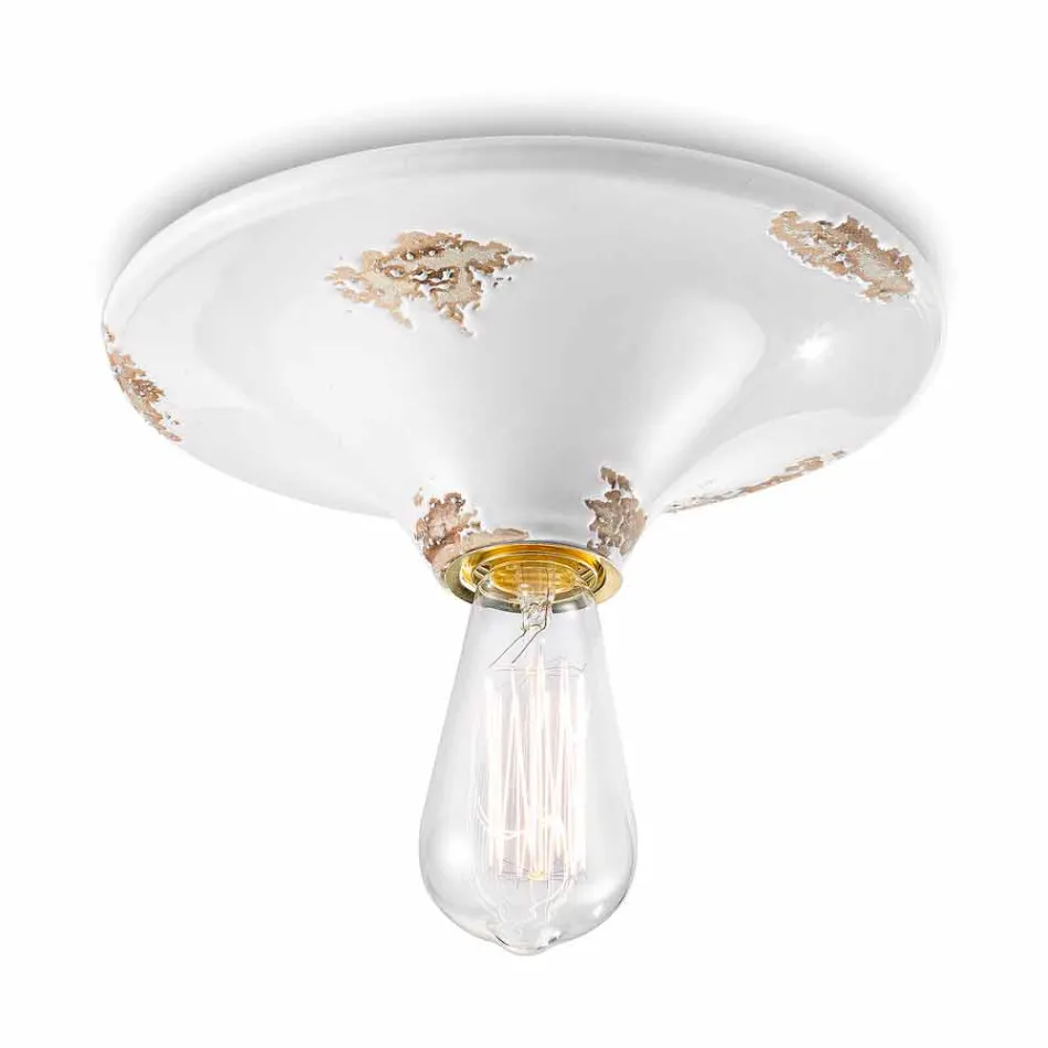 Faretto vintage da soffitto artigianale in ceramica Erica Ferroluce Viadurini