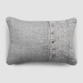 Federa Cuscini Letto in Lino Grigio con Pizzo Sinergia di Lusso Italiano - Stego
