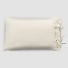 Federa in Lino con Pizzo Poema e Laccetti Burro o Nero Made in Italy - Masone Viadurini
