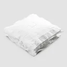 Federa Quadrata in Lino Pesante Bianco e Laccetti Made in Italy - Matero Viadurini