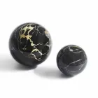Fermacarte a Sfera in Marmo Nero Portoro Lucido Design Moderno 2 Misure - Sphere Viadurini