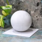 Fermacarte in Metallo con Sfera in Marmo Made in Italy - Watari Viadurini