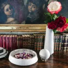 Fermacarte Moderno a Sfera in Marmo Bianco Satinato Italiano, 2 Pezzi - Sphere Viadurini