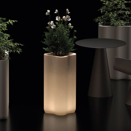 Fioriera a Colonna Luminosa Due Colori in Polietilene Made in Italy - Barbia Viadurini