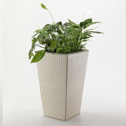 Fioriera Portavaso Outdoor in Polyrattan Intrecciato a Mano – Experia Viadurini