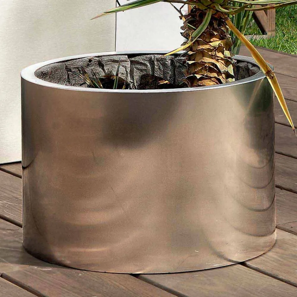 Fioriera Tonda/Rettangolare da Giardino Design in Acciaio Made in Italy - Philly Viadurini