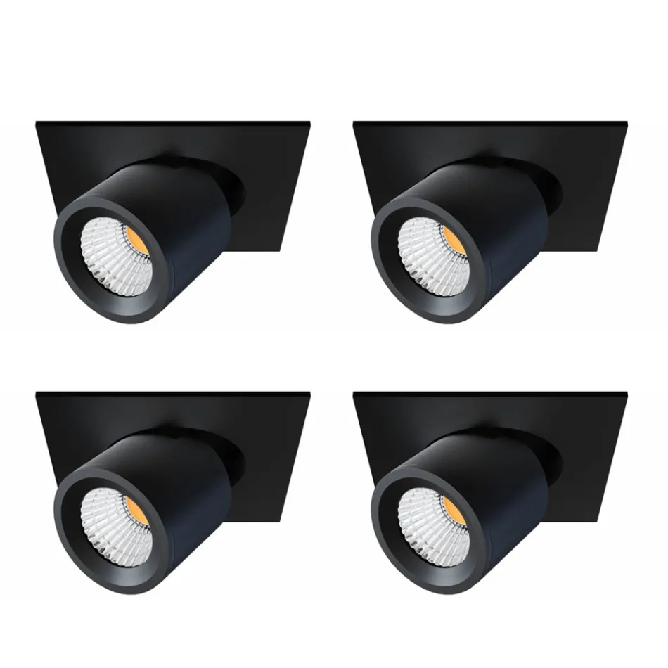 Fotoproiettore Plafoniera in Alluminio Bianco o Nero 4 Pezzi - Etrusca Viadurini