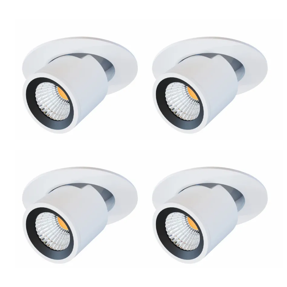 Fotoproiettore Plafoniera Led Orientabile in Alluminio 4 Pezzi - Etrusca Viadurini