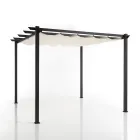 Gazebo in Alluminio Verniciato a Polveri Epossidiche e Telo Scorrevole - Manger Viadurini