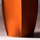 Gettacarte di design in cuoio rigenerato Poligiono, fatto in Italia Viadurini