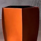 Gettacarte di design in cuoio rigenerato Poligiono, fatto in Italia Viadurini