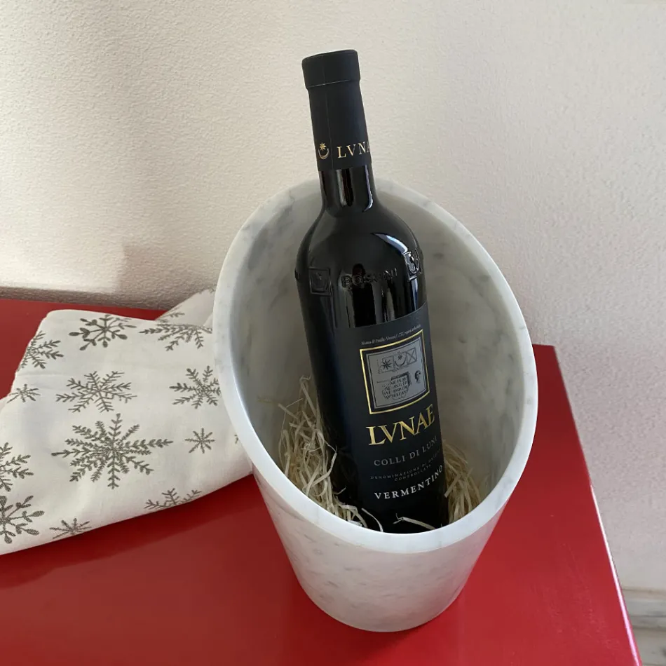 Glacette per Vino o Champagne in Marmo Bianco di Carrara Made in Italy - Ciotti Viadurini