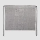 Grembiule da Cucina in Lino Grigio Antracite Modello Basso con Taschino - Flick Viadurini