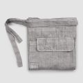 Grembiule da Cucina in Lino Grigio Antracite Modello Basso con Taschino - Flick