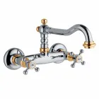 Gruppo Stile Classico per Lavabo Cucina a Parete in Ottone Made in Italy - Limo Viadurini