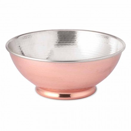 Insalatiera Design Rotondo in Rame Battuto Lucido Made in Italy 25 cm - Daniela Viadurini