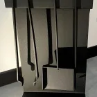 Insieme di Strumenti di Design per Camino in Acciaio Nero Made in Italy - Ostro Viadurini