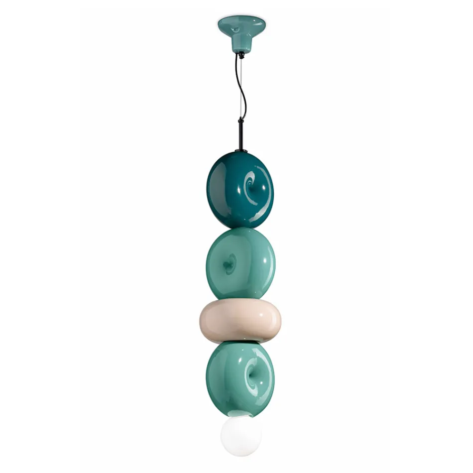 Lampada a 4 Elementi in Ceramica di Diverse Forme Made in Italy - Bumbum Viadurini