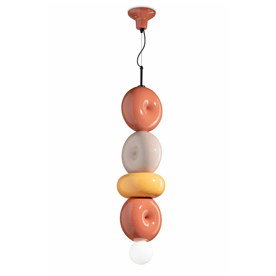 Lampada a 4 Elementi in Ceramica di Diverse Forme Made in Italy - Bumbum Viadurini