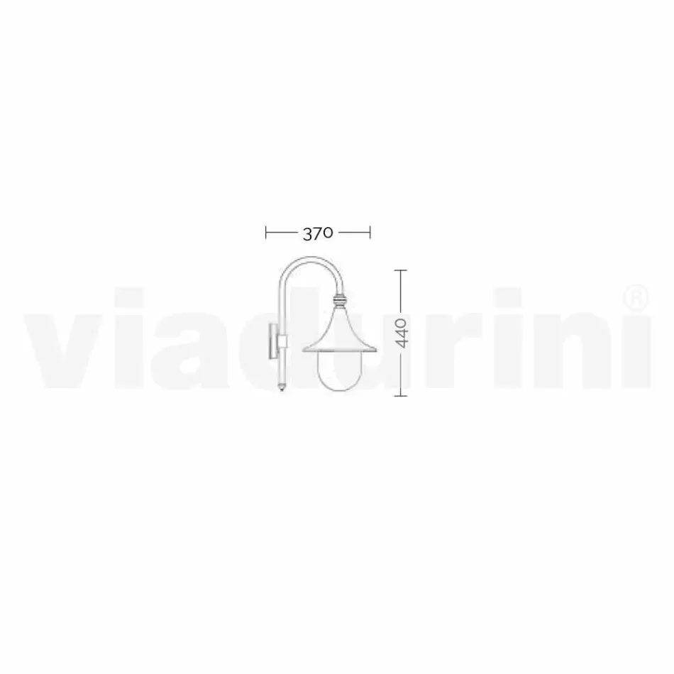 Lampada a muro da giardino in alluminio bianco made in Italy, Anusca Viadurini