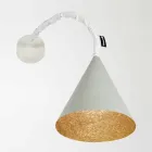 Lampada a muro di design In-es.artdesign Jazz a Cemento verniciata Viadurini