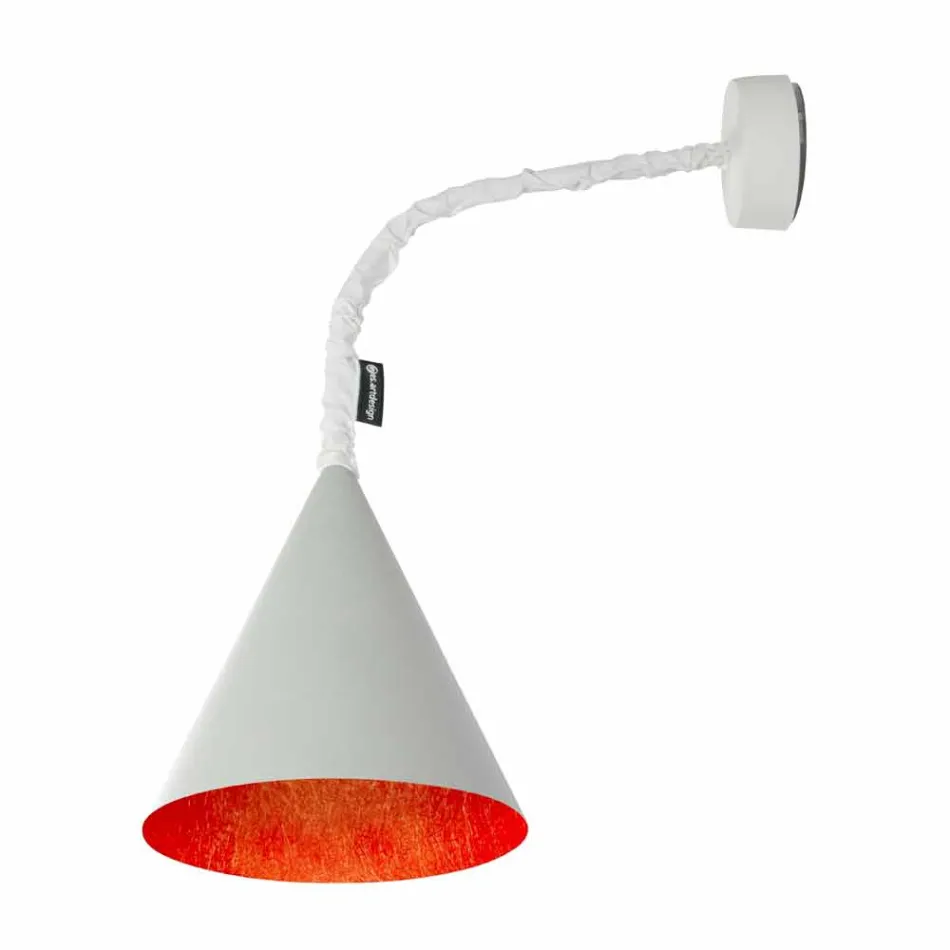 Lampada a muro di design In-es.artdesign Jazz a Cemento verniciata Viadurini